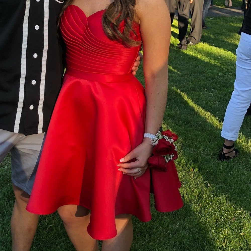 Red Strapless Short Formal Dress